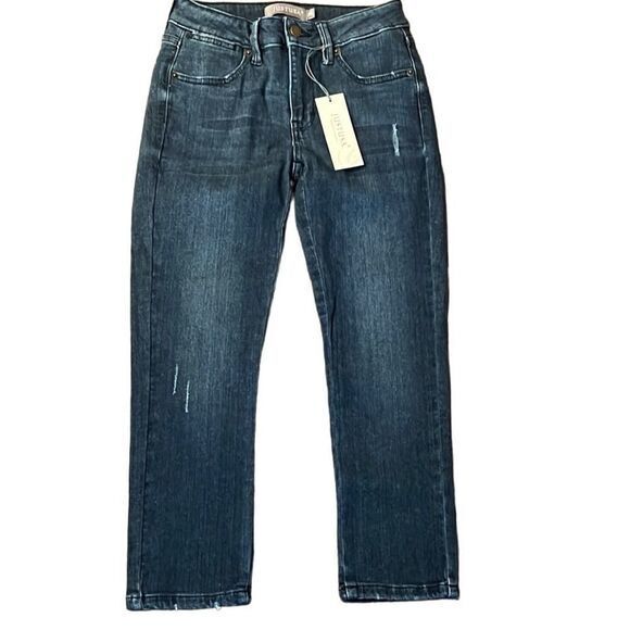 Just USA women's jeans Size 25 midrise distressed new dark blue denim skinny NWT - Picture 1 of 7